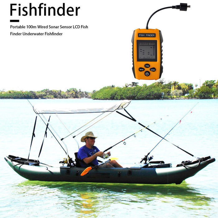 Wired Sonar Sensor Transducer Lcd Fish Finder Depth