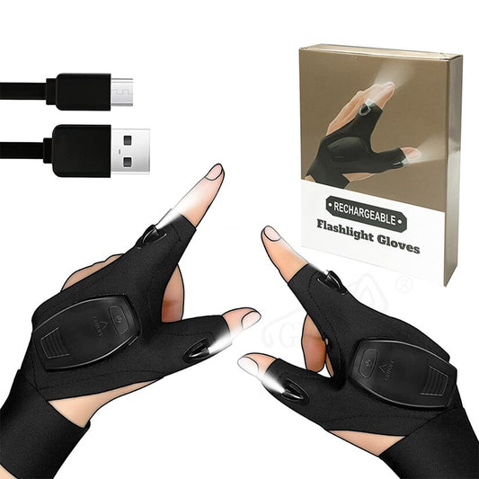 Rechargeable LED Flashlight Gloves
