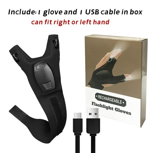 Rechargeable LED Flashlight Gloves