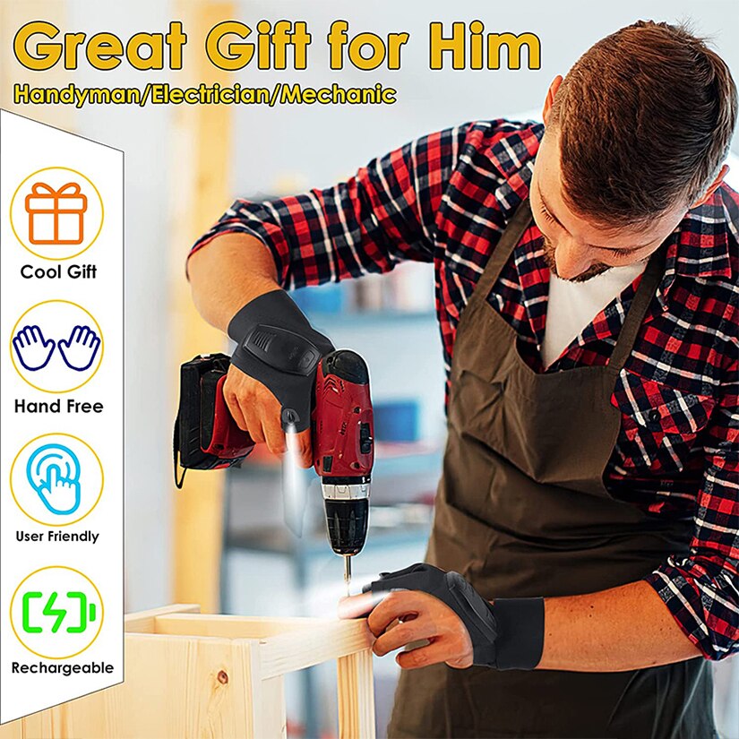 Rechargeable LED Flashlight Gloves