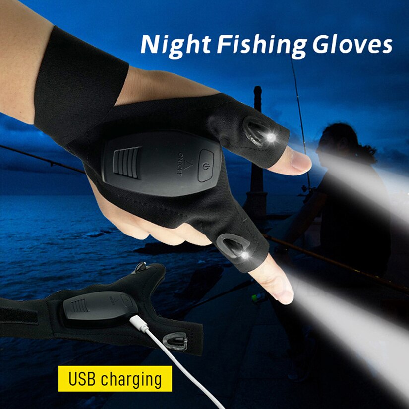 Rechargeable LED Flashlight Gloves
