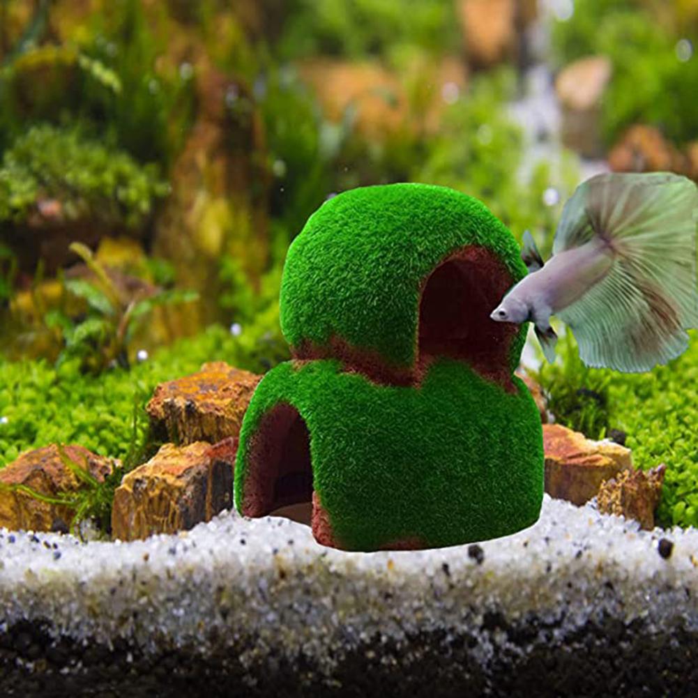 Moss House Hideout Fish Tank Aquarium