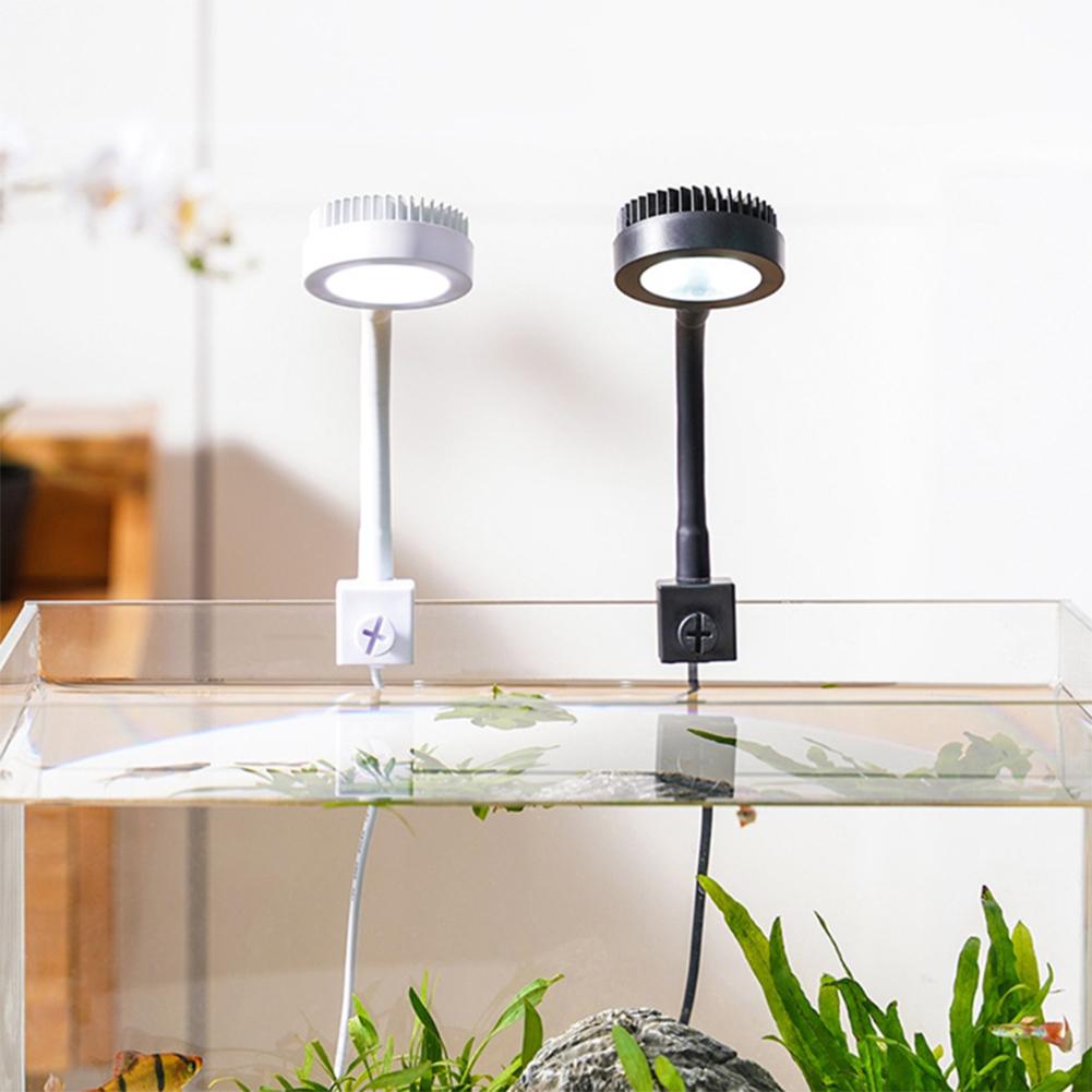 Small Aquarium Fish Bowl Light Led Coral Usb Charging Clip For Plants