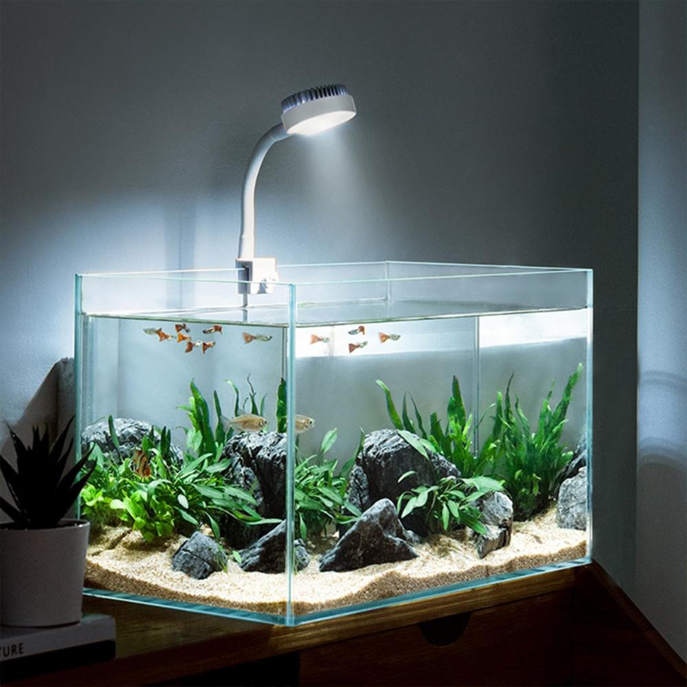 Small Aquarium Fish Bowl Light Led Coral Usb Charging Clip For Plants