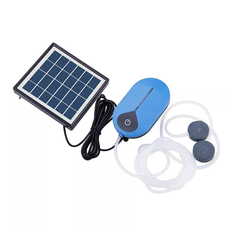 Solar Powered Oxygenator Water Oxygen Pump Pond Aerator Aquarium Air