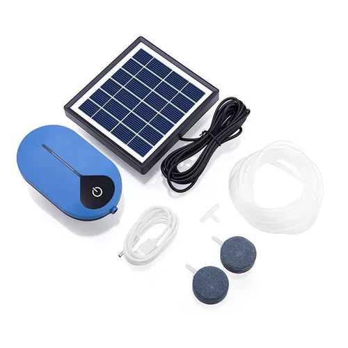Solar Powered Oxygenator Water Oxygen Pump Pond Aerator Aquarium Air