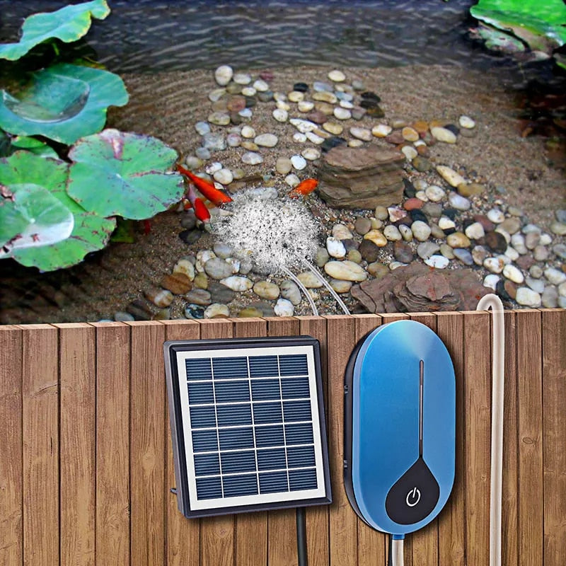 Solar Powered Oxygenator Water Oxygen Pump Pond Aerator Aquarium Air