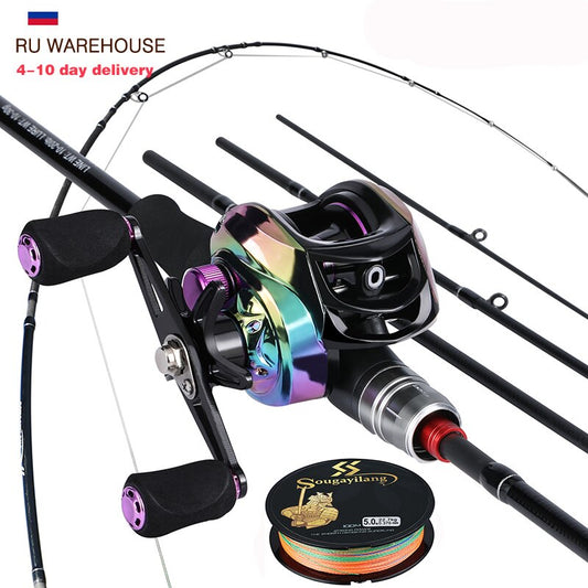 1.8m 2.1m Casting Fishing Rod and Reel Set