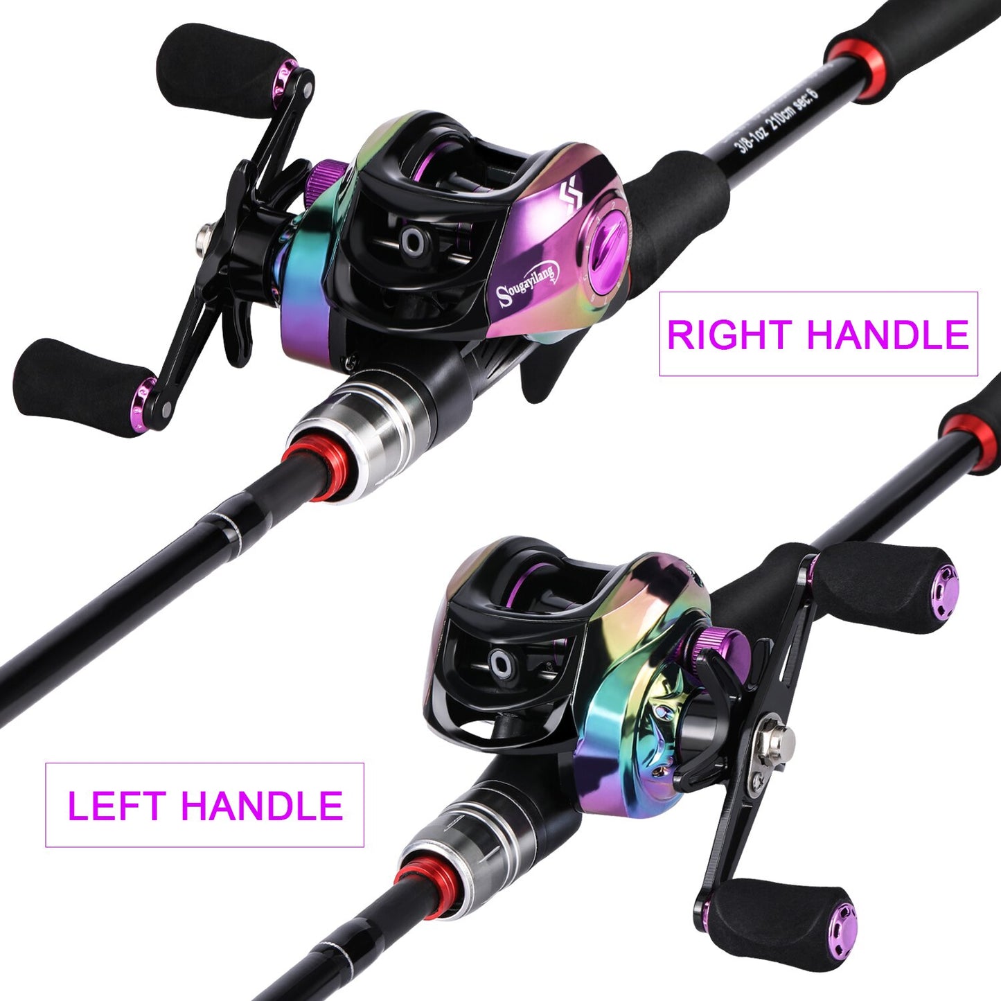 1.8m 2.1m Casting Fishing Rod and Reel Set