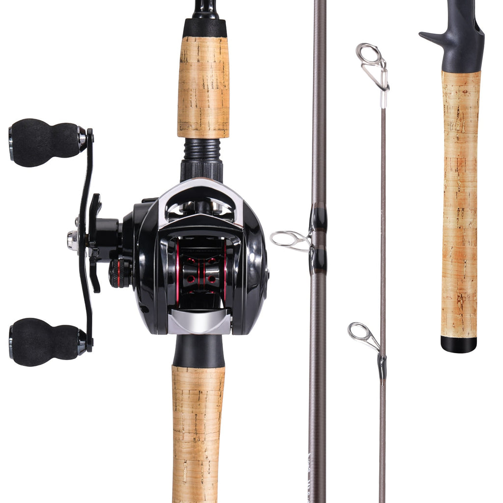 Cork Handle Fishing Rod and Casting Reel Combo