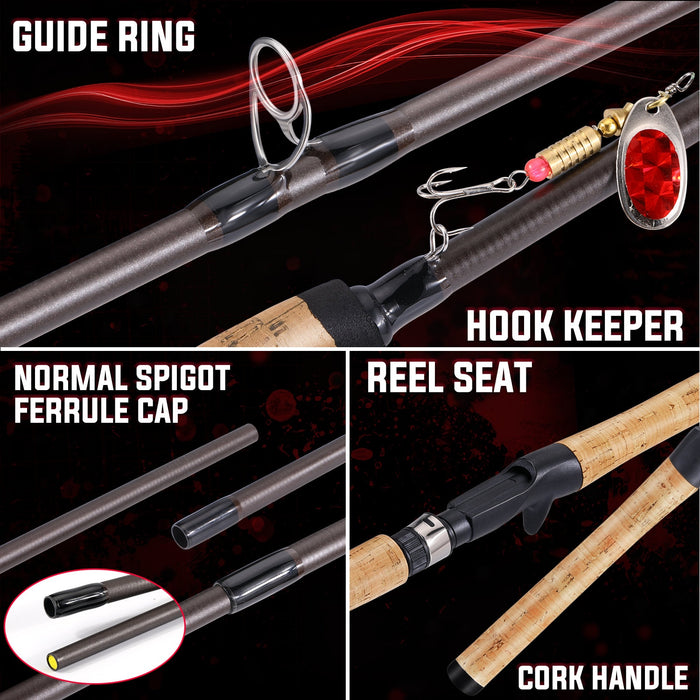 Cork Handle Fishing Rod and Casting Reel Combo