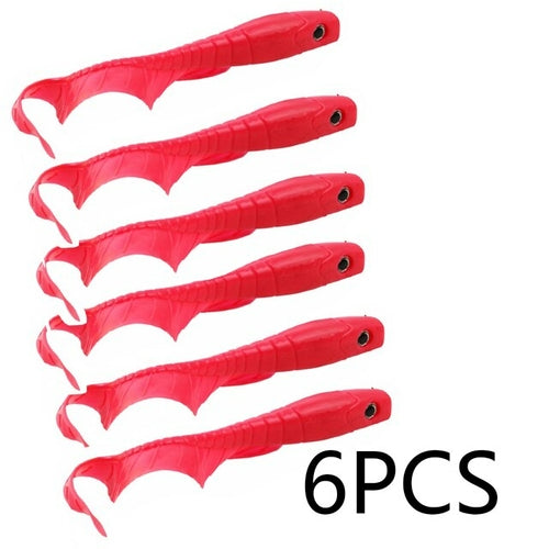 Sougayilang 6pcs Curly Worms Soft Bait