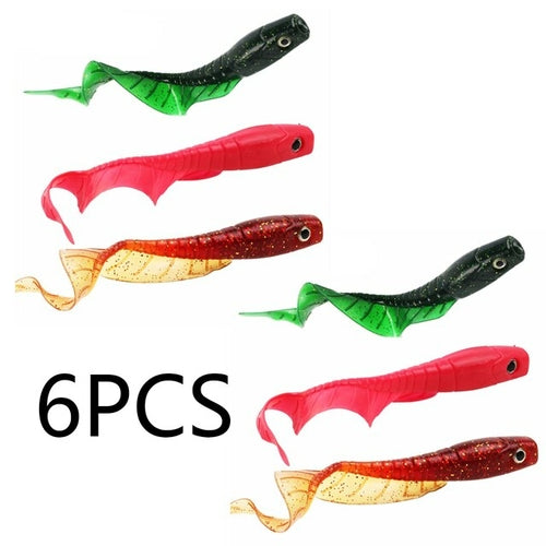 Sougayilang 6pcs Curly Worms Soft Bait