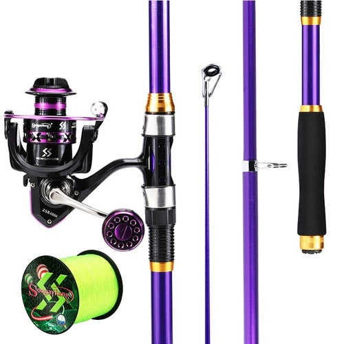 Soukayilang Purple Fishing Rod Combo