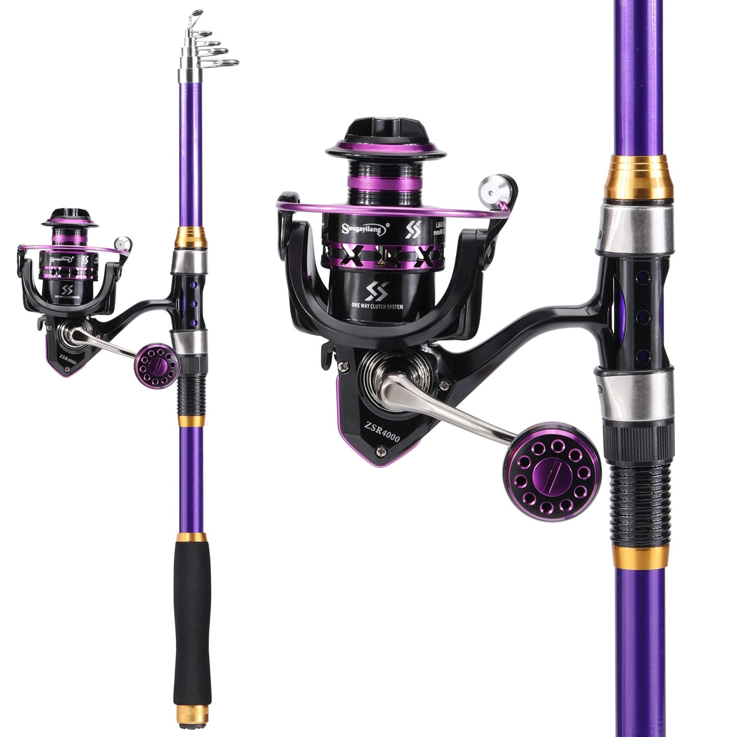 Soukayilang Purple Fishing Rod Combo