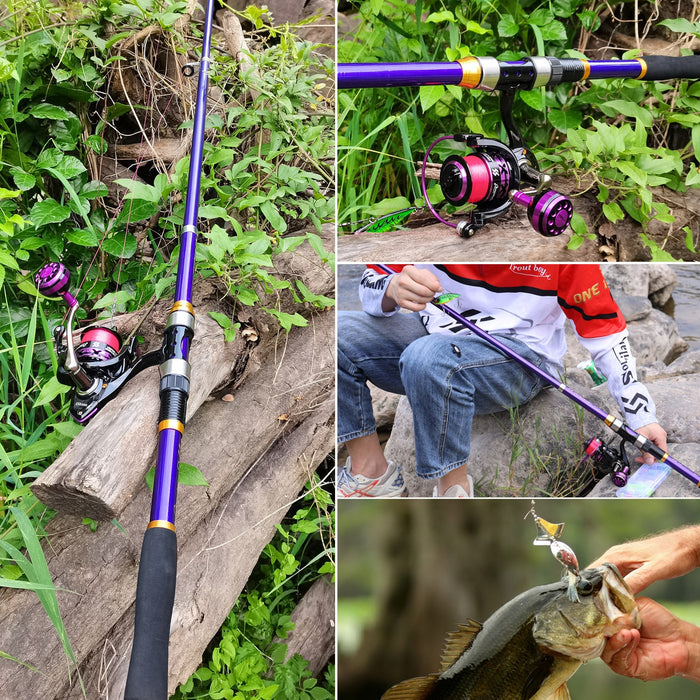Soukayilang Purple Fishing Rod Combo