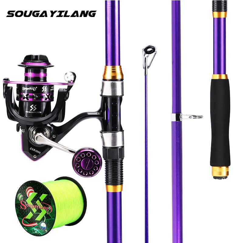 Soukayilang Purple Fishing Rod Combo