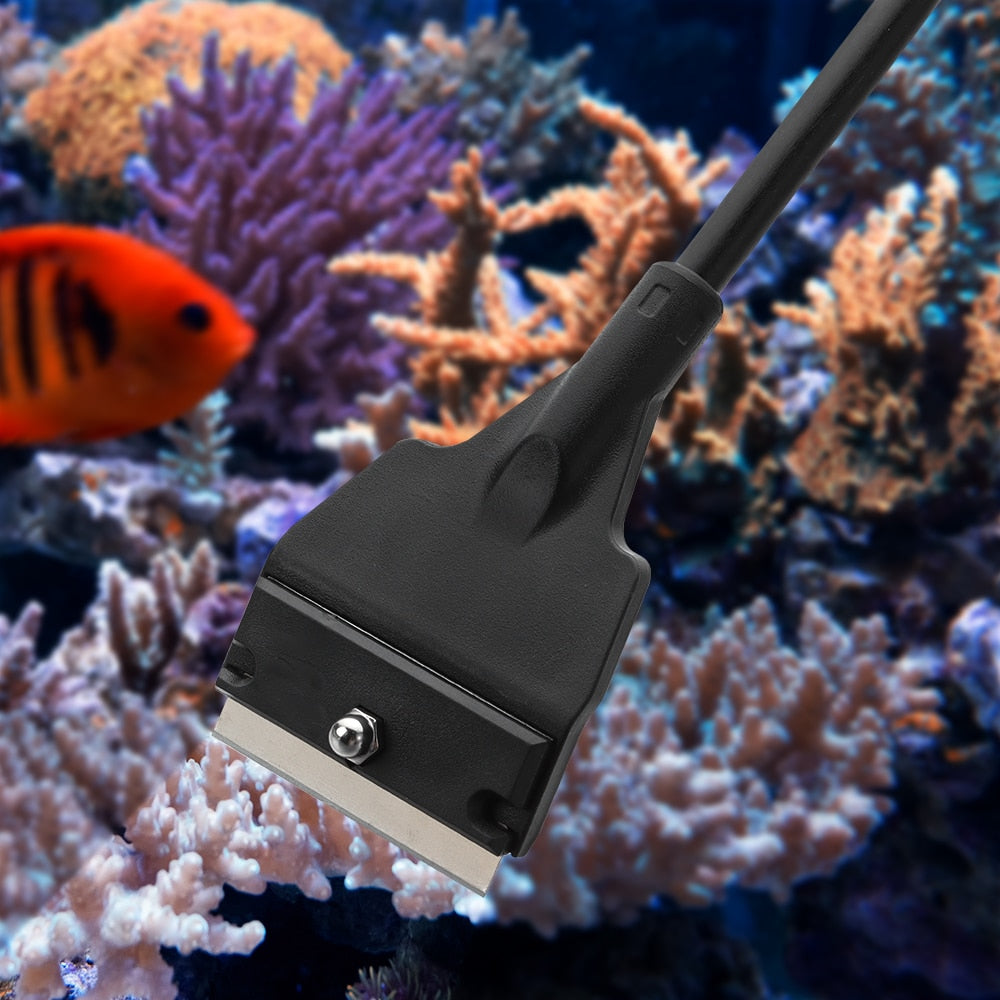 Stainless Steel Aquarium Fish Tank Algae Scraper Clean Brush Blade