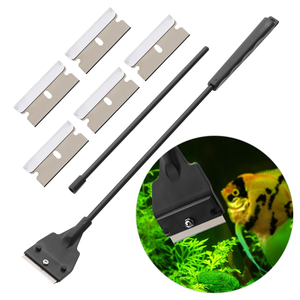 Stainless Steel Aquarium Fish Tank Algae Scraper Clean Brush Blade