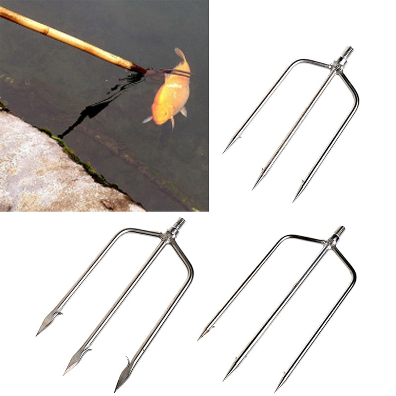 Stainless Steel Prong Harpoon Fish Fork Fishing Ice Breaker
