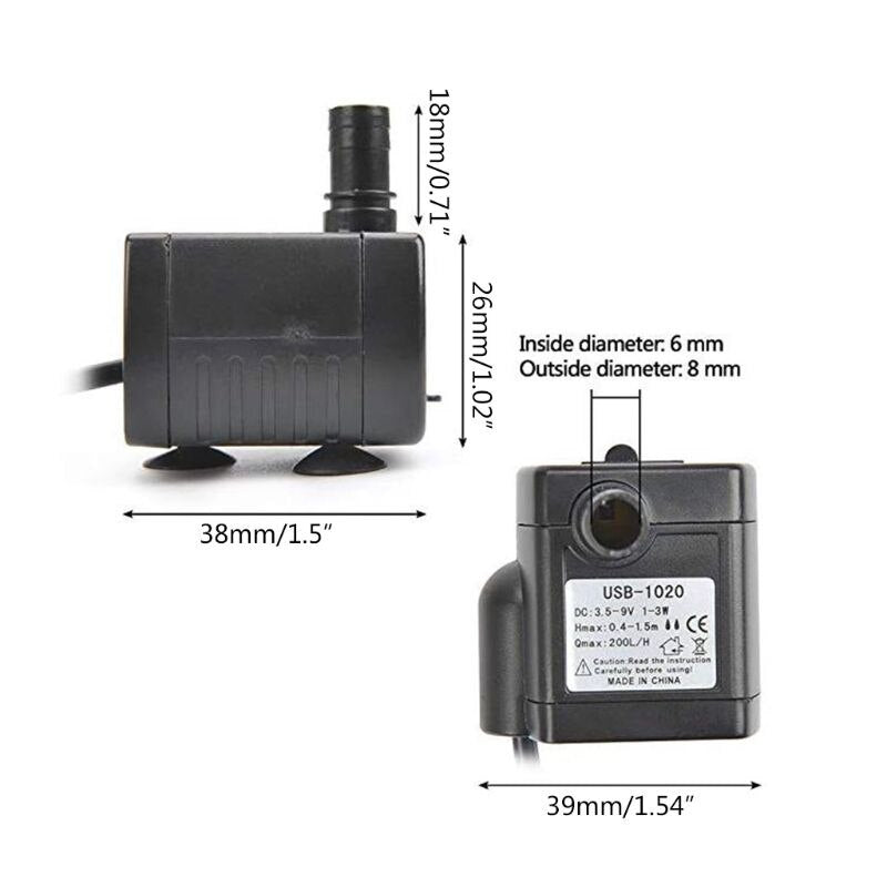 Submersible Water Pump Mini Size Quiet Aquarium Pumps with Adjustable