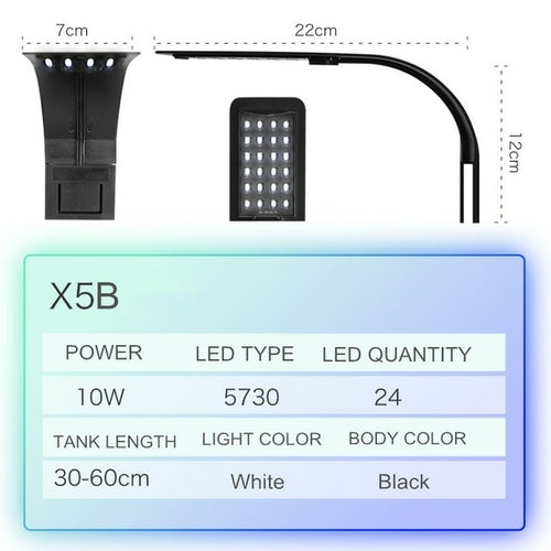 Super Slim LED Aquarium Light Lighting plants Grow Light 5W/10W/15W