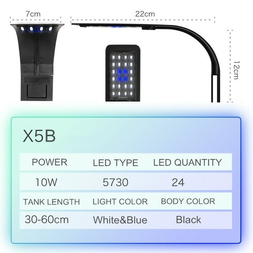Super Slim LED Aquarium Light Lighting plants Grow Light 5W/10W/15W