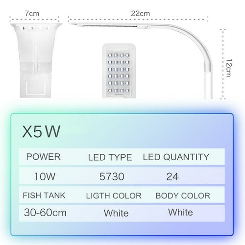 Super Slim LED Aquarium Light Lighting plants Grow Light 5W/10W/15W