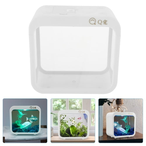 Tank Box Aquarium Mini Desktoplight Reptile Bettadecoration Battle