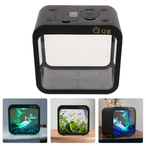 Tank Box Aquarium Mini Desktoplight Reptile Bettadecoration Battle