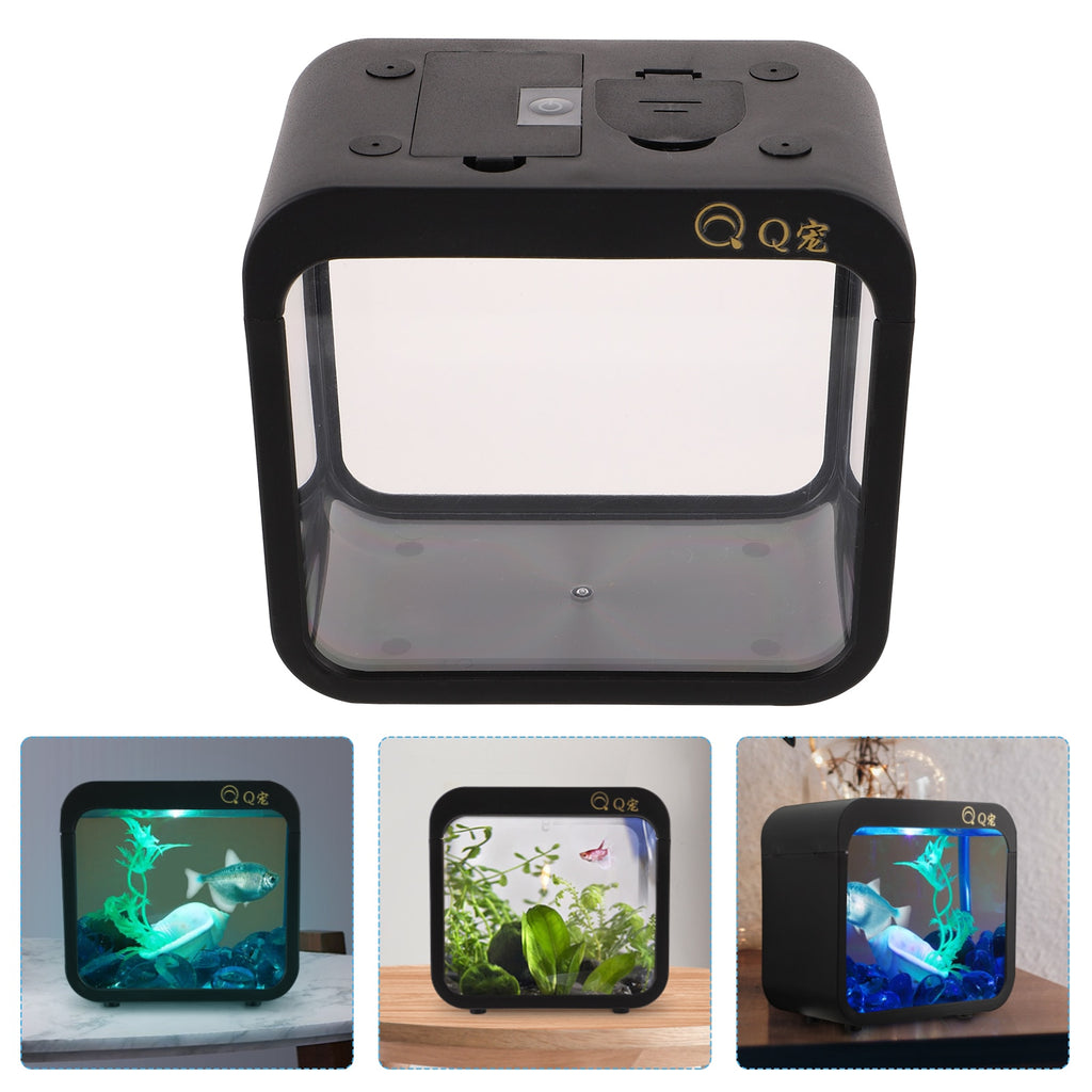 Tank Box Aquarium Mini Desktoplight Reptile Bettadecoration Battle