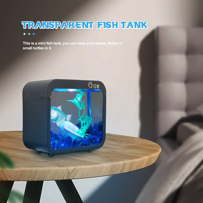 Tank Box Aquarium Mini Desktoplight Reptile Bettadecoration Battle