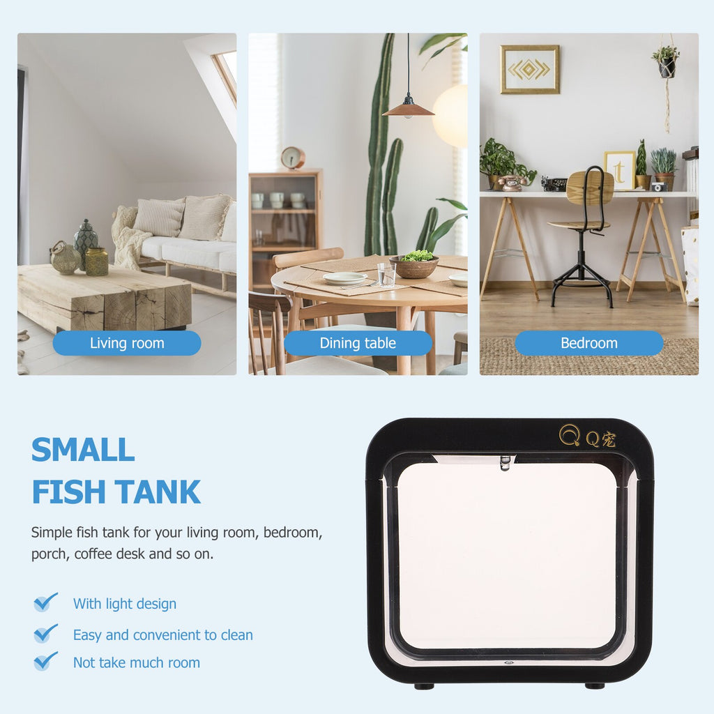Tank Box Aquarium Mini Desktoplight Reptile Bettadecoration Battle