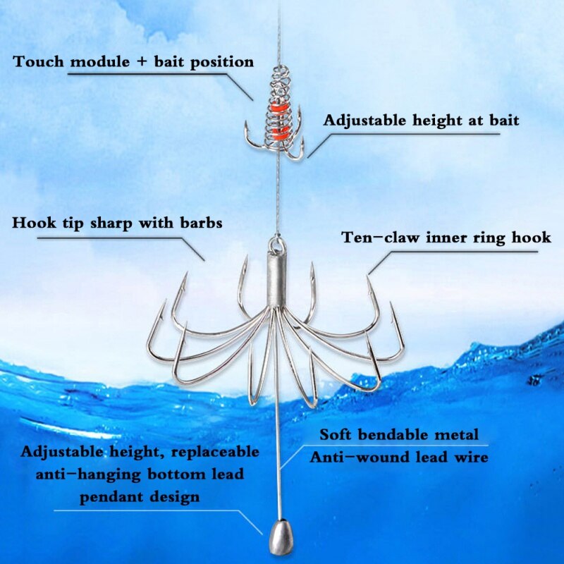 Ten Claw  String Hook Fishhooks For Fishing