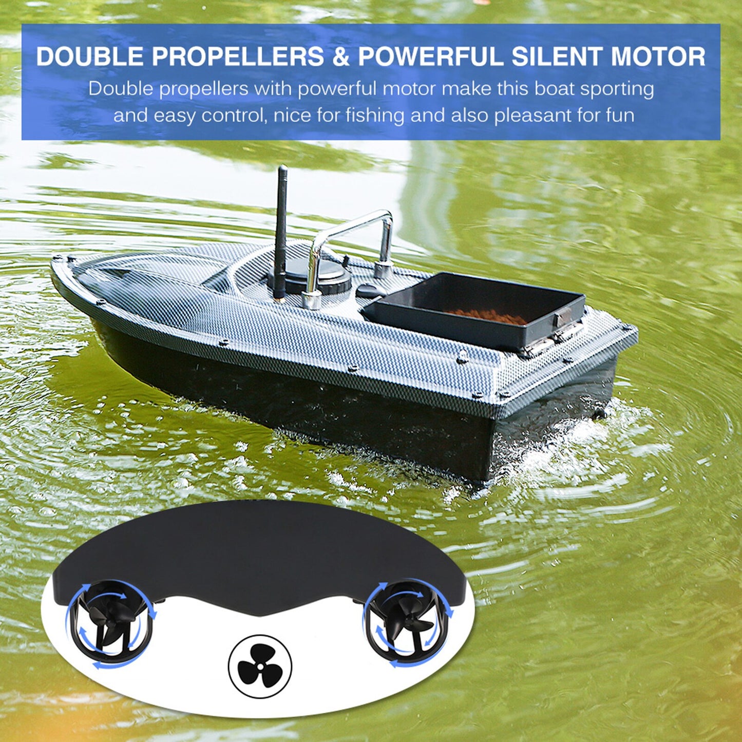 Wireless 500m Remote Control Bait Boat