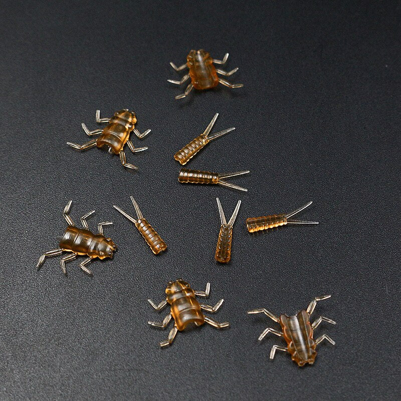 hot 10pcs pack artificial stonefly nymph rubber body fly fishing wet