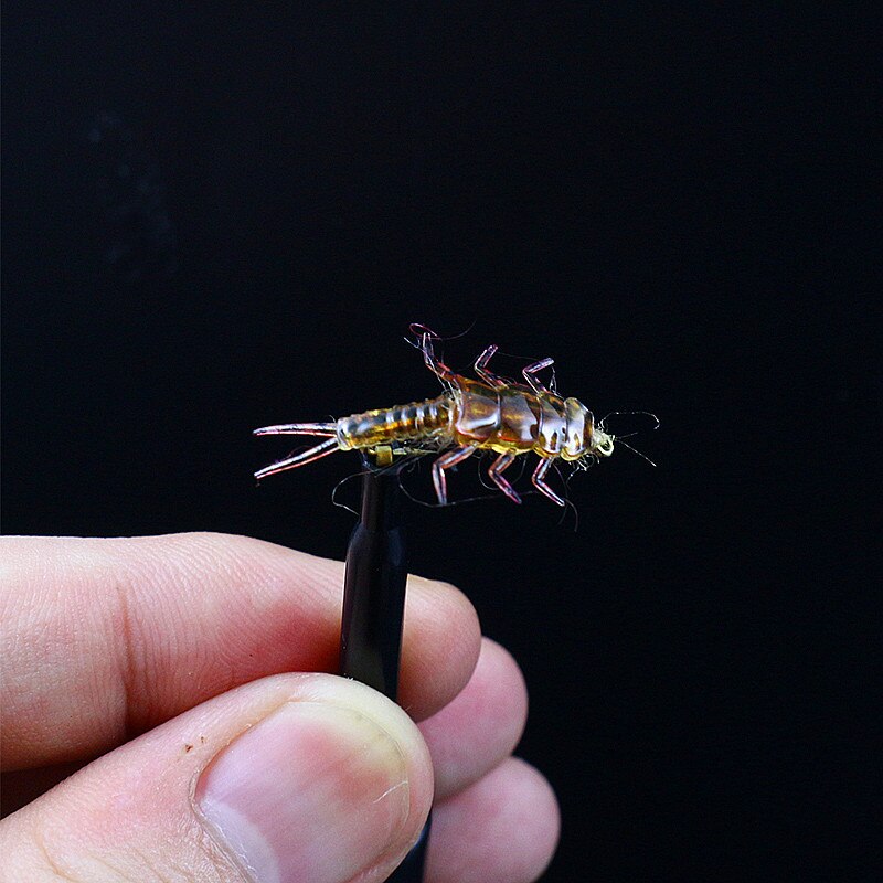 hot 10pcs pack artificial stonefly nymph rubber body fly fishing wet
